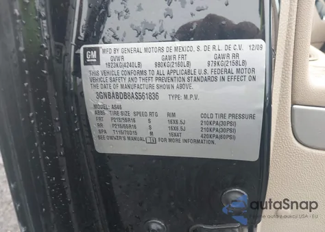 2010 Chevrolet Hhr Lt z USA, uszkodzony, nr VIN 3GNBABDB8AS561836